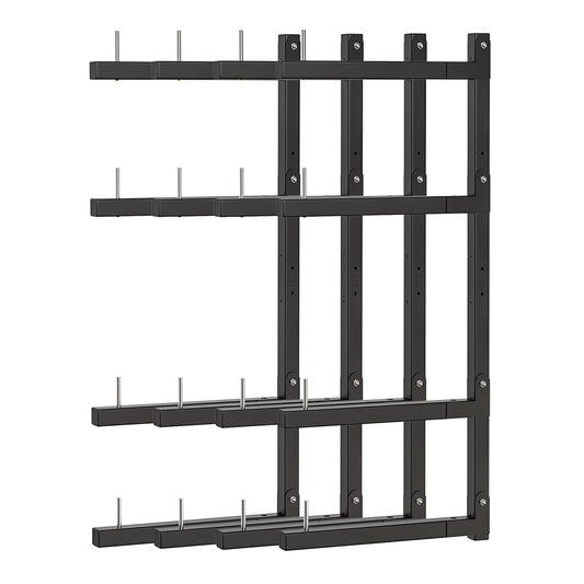 Olgsibb Lumber Storage Rack, Upgrade Cantilever Folding Lumber Rack Wall Mount, Metal 8 Level 32 Inch Plywood Scrap Wood Storage Rack