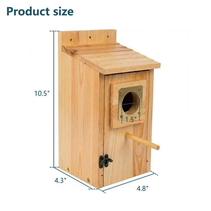 KraAra Bird Houses for Outside Clearance with Copper Guard, Cedar Bird House Outdoor, Bluebird Finch Swallow Wren Chickadee No Assembly Required, 1 Pack