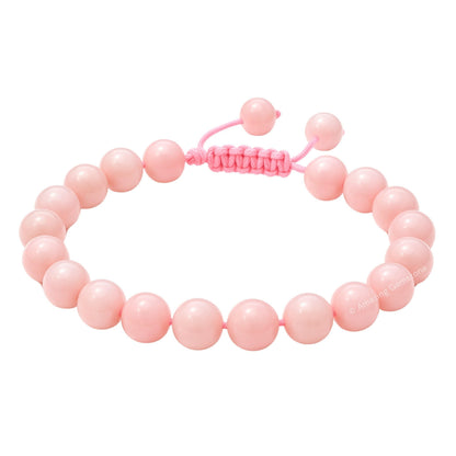 Amazing Gemstone Pink Opal Bracelet, Gifts For Men & Women - Protection Healing Crystal Bracelet - 8mm Gemstone Beaded Adjustable Bracelet, Pulseras Para Hombres Mujer Stocking Stuffers