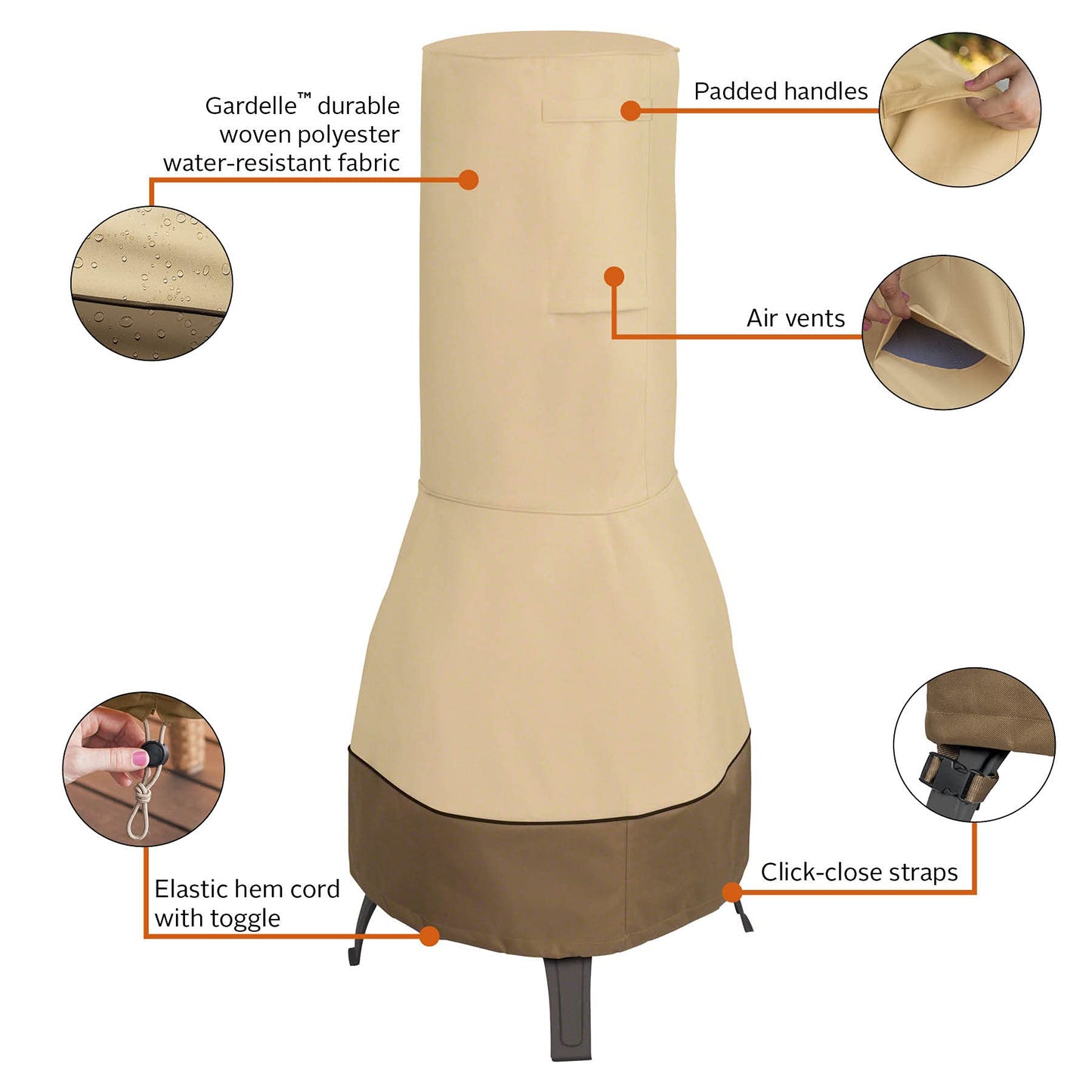 Classic Accessories Veranda Water-Resistant 22 Inch Chiminea Cover, Patio Furniture Covers