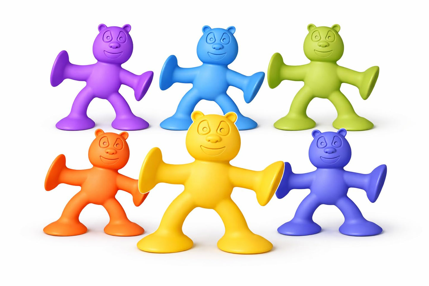 Guibola 6 PCS Suction Cup Toys, No Hole Baby Bath Toys Suction Toy - Connect, Build, Create - Toddler Bath Toys for Kids Ages 1-3, Silicone Sensory Fidget Toys for Baby Tray Window Travel