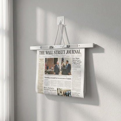 lcocove Aluminum Alloy Newspapers Holders for Office，Home,Newspaper Rack Can Hold 30 pages,Newspaper Hanger Holding Files on the Wall to Save the Space