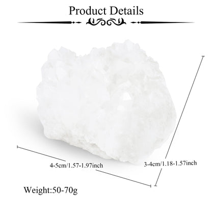 ZHIYUXI Clear Quartz Crystals and Stones Cuarzos Crystal Cluster Geode Clear Crystal Quartz Crystals for Beginners Natural Rock Raw Stone Energy Balance Reiki Decor 1Pc 50-70g