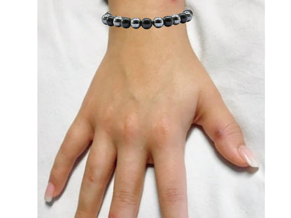 Amazing Gemstone Bracelet for Lymphatic Drainage - Black Obsidian Hematite Bracelet Set for Men Women Healing Calming Anxiety Stress Relief Gifts Pulseras Para Hombres Mujer Stocking Stuffers