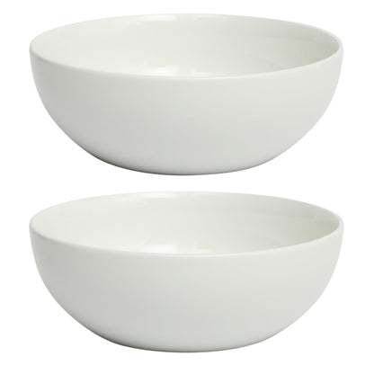 Gibson Home Extra Large Serving Bowls Set of 2-100 oz 10-Inch White Porcelain Salad Bowl Set, Stackable Ceramic Kitchen Bowls, Dishwasher & Microwave Safe