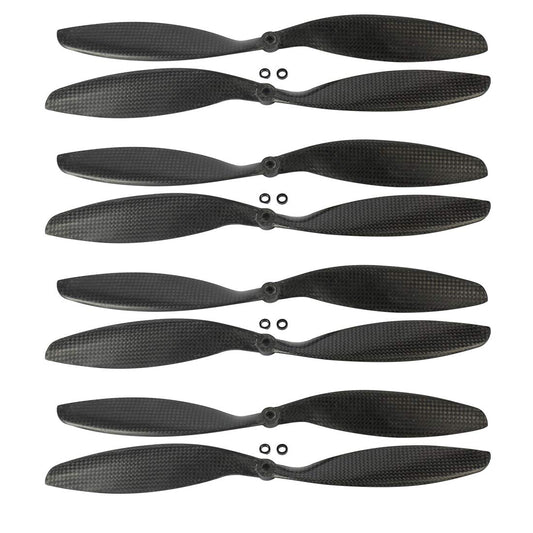 QWinOut 3k Carbon Fiber Propeller Cw CCW 8045 8047 9047 1045 1047 1147 1238 1245 1447 1555 CF Props for RC Quadcopter Hexacopter Multi Rotor UFO (4 Pairs,1045)