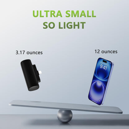 Miady 2-Pack 5000mAh Mini Portable Charger with Built-in Type C Connector, 5V 2.4A USB-C Output Fast Charging Small Power Bank, Compact Battery Pack Compatible with iPhone 17/16/15 Galaxy S24/S22 iPad