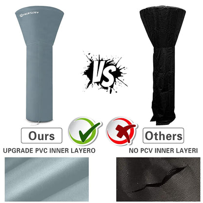 HOXSURY Patio Heater Cover Outdoor Waterproof 87 IN 420D Heavy Duty Standup Round Oxford Covers for Outdoor Heaters Weatherproof Propane Heater Covers for Outdoor Garden Treasure Grey