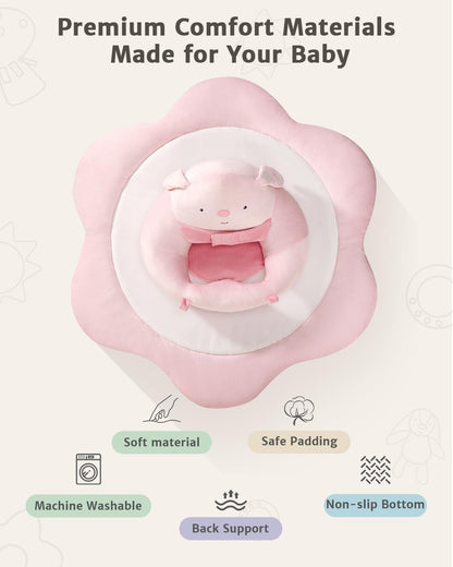 3-in-1 Baby Play Mat, Baby Seats for Infants for Sitting Up, Tummy Time Mat with 5 Detachable Toys, Activity Gym & Playmats for Babies 0-6 6-12 Months, Newborn Babies Shower Gifts