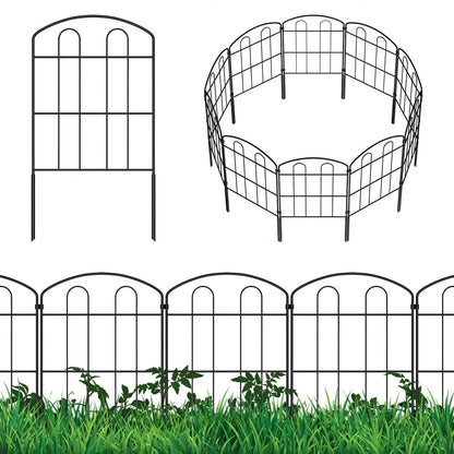 CADUKE 28 Pack Garden Fence Border, 24in(H) x 30ft(L) Metal Garden Fence, Rustproof No Dig Landscape Fence Panels, Arched Wire Flower Bed Fence, Animal Barrier for Dog Rabbit Yard Patio