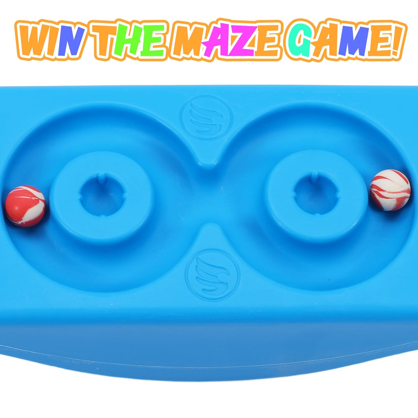 Seenelling Maze Balance Board for Kids 22.83" Wobbling Rocker Balance Board with 2 Mini Balls and 3 Anti-slip Strips PE Curvy Sensory Training Equipment Toy for Toddler Children Adults Boys Girls