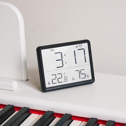 CHSYLFDC Digital Wall Clock Battery Operated, Large Display with Temperature, Date, Day of The Week, Silent Mount Digital, 4 Time Zones, and Table for Bedroom, Livingroom, Office