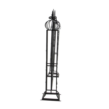 Deco 79 Metal Indoor Outdoor Scrollwork Arched Gate Garden Arbor with Vines and Latch Lock Closure, 70" x 15" x 65", Black