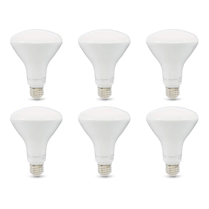 Amazon Basics BR30 LED Light Bulbs, 65W Equivalent, 11W Energy Efficient, E26 Standard Base, Soft White 2700K, Dimmable, 10,000 Hour Lifetime, 6-Pack