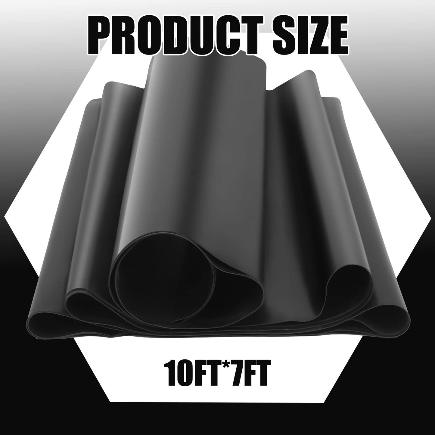 Hoolerry Pond Liner, 45 Mil EPDM Rubber Fish Safe Pond Liner Easy Cutting for Outdoor Waterfall, Fish or Koi Pond Water Garden, Fountains and Bed Planter, Black (10 x 7 Ft)