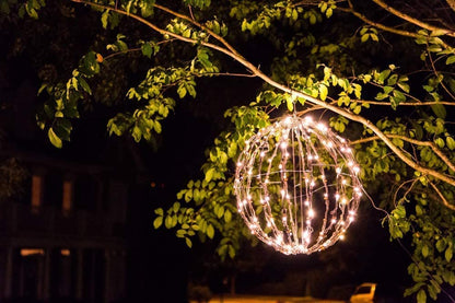 Elf Logic 3 Pack 16” Outdoor/Indoor LED Christmas Light Balls. Durable, Waterproof, Long-Lasting, Lightweight Bright Light Ball. Warm LED Lights for Holiday Decor, Patio, Wedding Decor