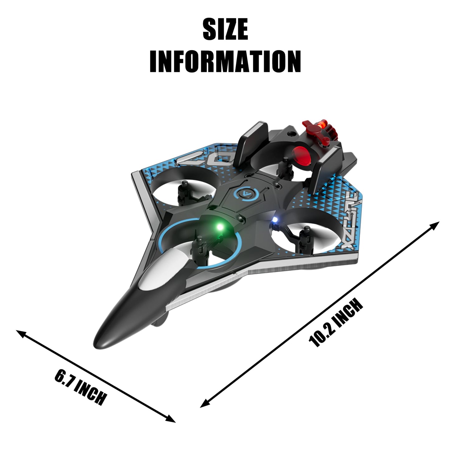 Virellia RC Airplane with Cool Spray, Foam Remote Control Airplanes with Led Light, 360° Flip Fighter Jet Toys, Stunt Roll, RC Plane for Kids Adults Aged 6+, Gifts for Kids Boys Girls, Black