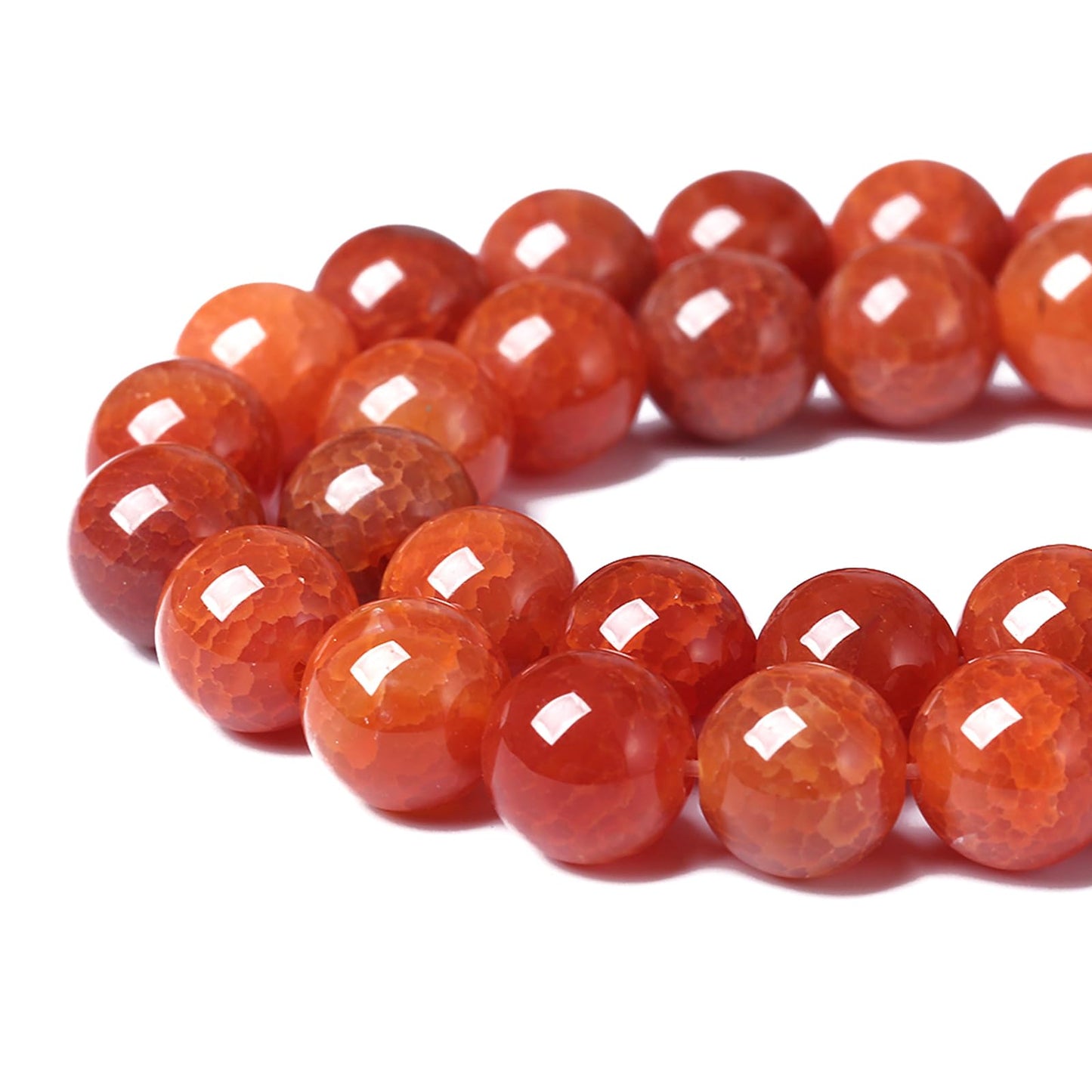 12mm 32pcs Natural Red Dragon Vein Agate Stone Beads for Jewelry Making Energy Healing Round Beads DIY Bracelet Necklace Accessories 15" (12mm, Red Dragon Vein Agate)