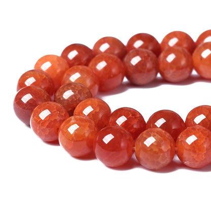 10mm 36pcs Natural Red Dragon Vein Agate Stone Beads for Jewelry Making Energy Healing Round Beads DIY Bracelet Necklace Accessories 15" (10mm, Red Dragon Vein Agate)