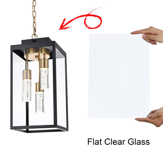 MELUCEE 5 Color Dimmable LED Exterior Lantern Hanging Light Ceiling Mount with Clear Glass, Black 16 Inch Outdoor Pendant Light Outside Chandelier for Porch Garage Gazebo Patio, Built-in LED Chips