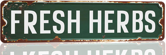 Fresh Herbs Sign Herb Garden Signs Vintage Tin Metal Signs For Home Kitchen Garden Farmhouse Wall Decor 16x4 Inches