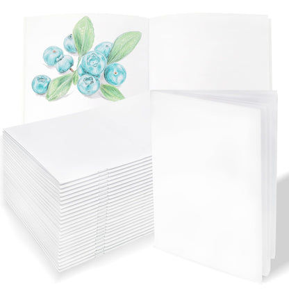 Mevlshcey 10 Pcs White Blank Notebook for Kids - 5.5 x 8.5 Inches - Unlined Journal & Sketchbook for Writing, Drawing, Storytelling, 24 Pages, Perfect for School, Home, Art Projects, and Gifts