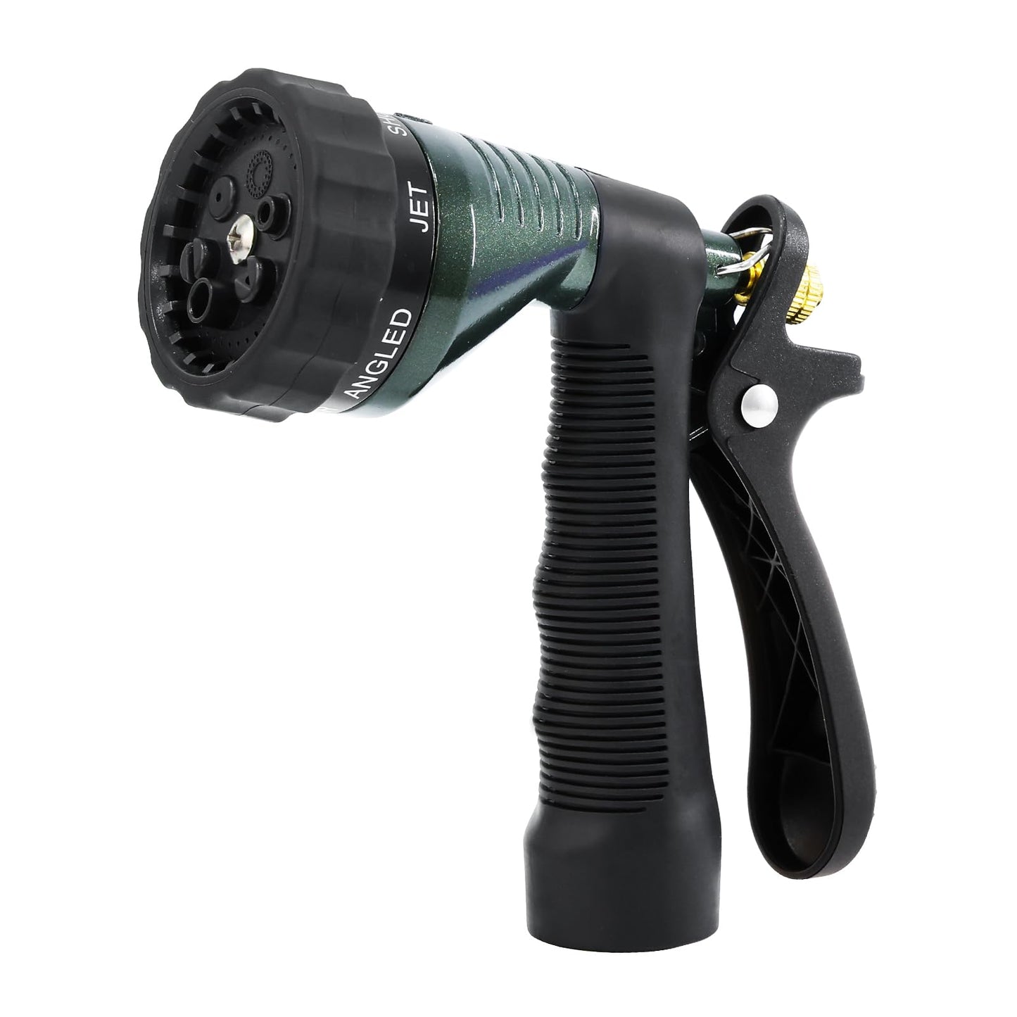 RESTMO Garden Hose Spray Nozzle, Water Hose Nozzle Heavy Duty, High Pressure Hand Sprayer with 6 Adjustable Watering Patterns, Slip Resistant for Watering Plants, Car Washing & Pet Showering, Green