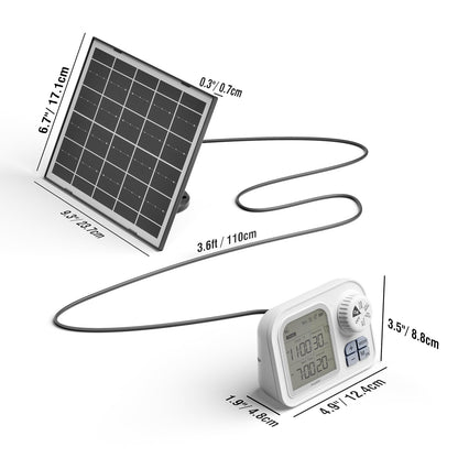 Raddy WS-74 Solar Drip Irrigation System with Smart APP Control, IPX7 Waterproof, Adjustable Soil Moisture Sensor, 2600mAh Battery, Automatic Watering Kits for Indoor Outdoor 15 Potted Plants
