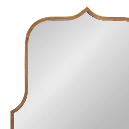 Kate and Laurel Gezella Glam Scalloped Arched Wall Mirror; 22 x 36; Antique Gold; Stunning Glamorous Decorative Tall Arch Mirror with Soft Scallops and Slim Moroccan Frame