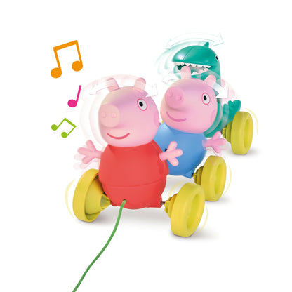 Toomies Grow with Peppa Pig - Pull Along Peppa - Peppa Pig Musical Walking & Crawling Baby Toy with Wheels - Baby Musical Toys with Wibble Wobble Action - 18 Months & Up (E73527)