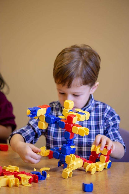 POPULAR PLAYTHINGS LinkaBlox Snap Together Building Set, Click Block Construction Toy, Stem Play, Gifts for Kids Ages 4 & Up – 60 Pieces