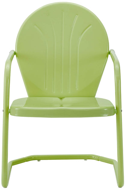Crosley Furniture Griffith Outdoor Chair, Retro Metal Patio Chairs for Dining, Porch, Deck, Balcony, Key Lime
