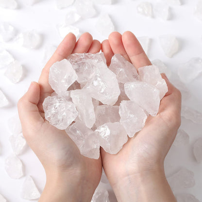 MAIBAOTA Natural Clear Quartz Crystals Bulk Raw Healing Crystal Stones 1" Raw Rough Gemstones Rocks for Tumbling Polishing Cutting Reiki Witch Quartz Crystals