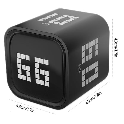 Rotating Focus Timer, 5/25/10/50-Minute Pomodoro Timer, Desk Flip Countdown with Vibration & Volume Control, ADHD-Friendly Tool for Office, Study, and Kitchen (Black)