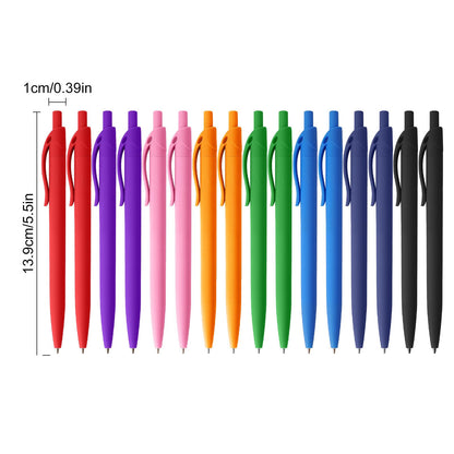 XWLDOLMI Ballpoint Pens, Soft Rubber Erasable Pens for Journaling & Bible Study, Smooth Writing Pens Bulk, Teacher Christmas Gifts, Kids Gifts,Black Pens, 16 pens in a mixed pack (8 colors * 2)