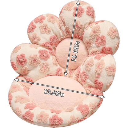 Gujuja Flower Chair Cushion with Backrest Comfortable Office Chair Pad Student Dormitory Seat Cushion for Sedentary Group Home Decor