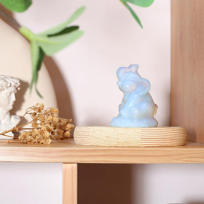ZHIYUXI 2.2" Opalite Elephant Gifts for Women Encouraging White Elephant Decor Lucky Cute Elephants Figurine Inspirational Gifts for Women