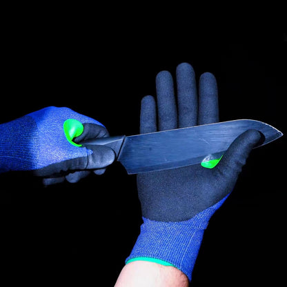 J H 24G Ultra Thin A5 Cut Resistant Gloves, HPPE Nitrile Coated Breathable Work Gloves, Touchscreen Friendly, 3 Pairs (M (3Pairs))