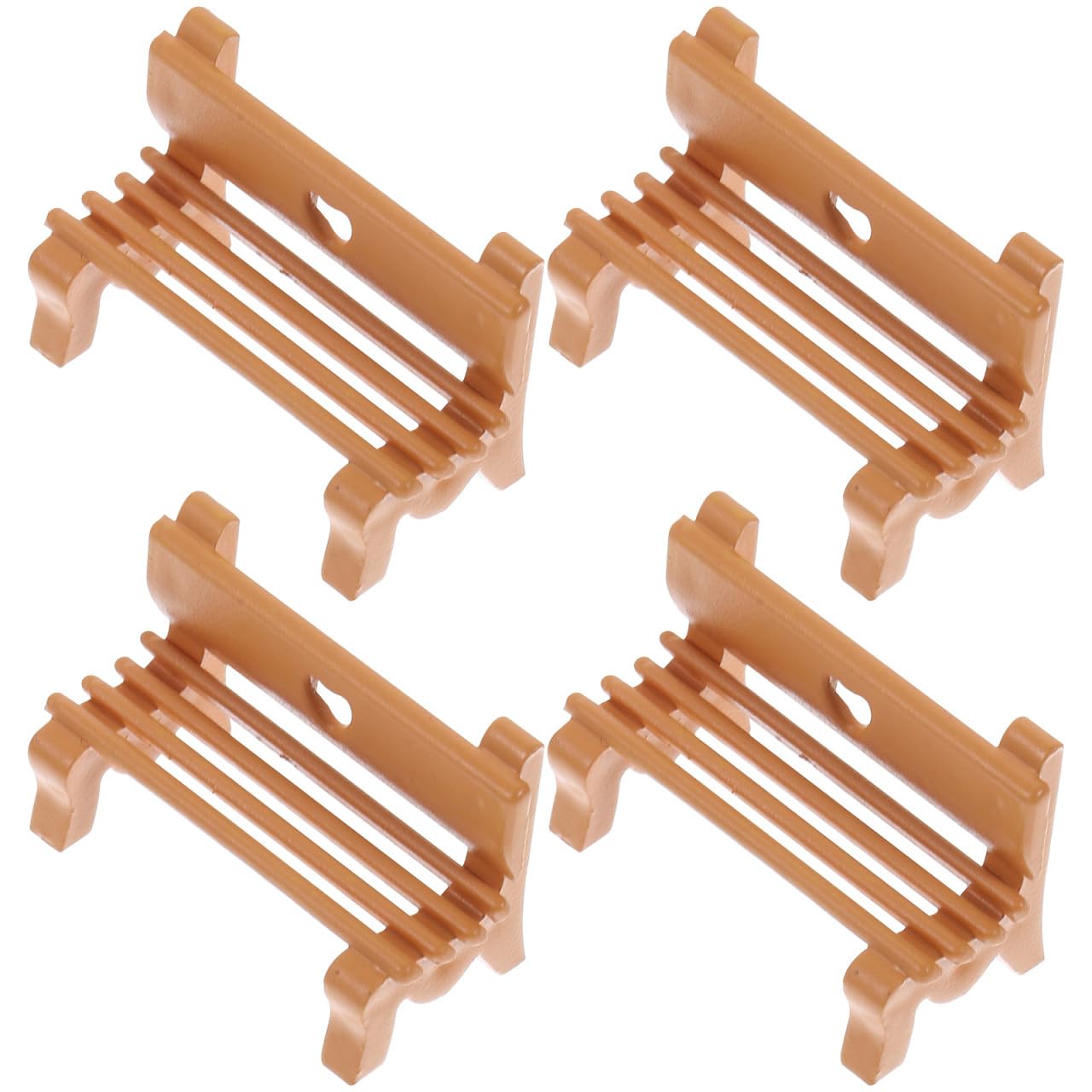 DECHOUS 4Pcs Miniature Park Bench Model 1:75 Scale Plastic Dollhouse Mini Bench for Micro Landscape Garden Accessories