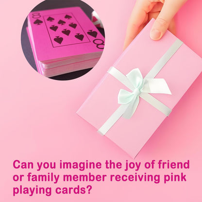 jakilee Pink Playing Cards 2 Pack, Cool Pink Deck of Cards, Large Print Index Cute Playing Cards for Birthday Parties, Bridal Shower, Poker Nights
