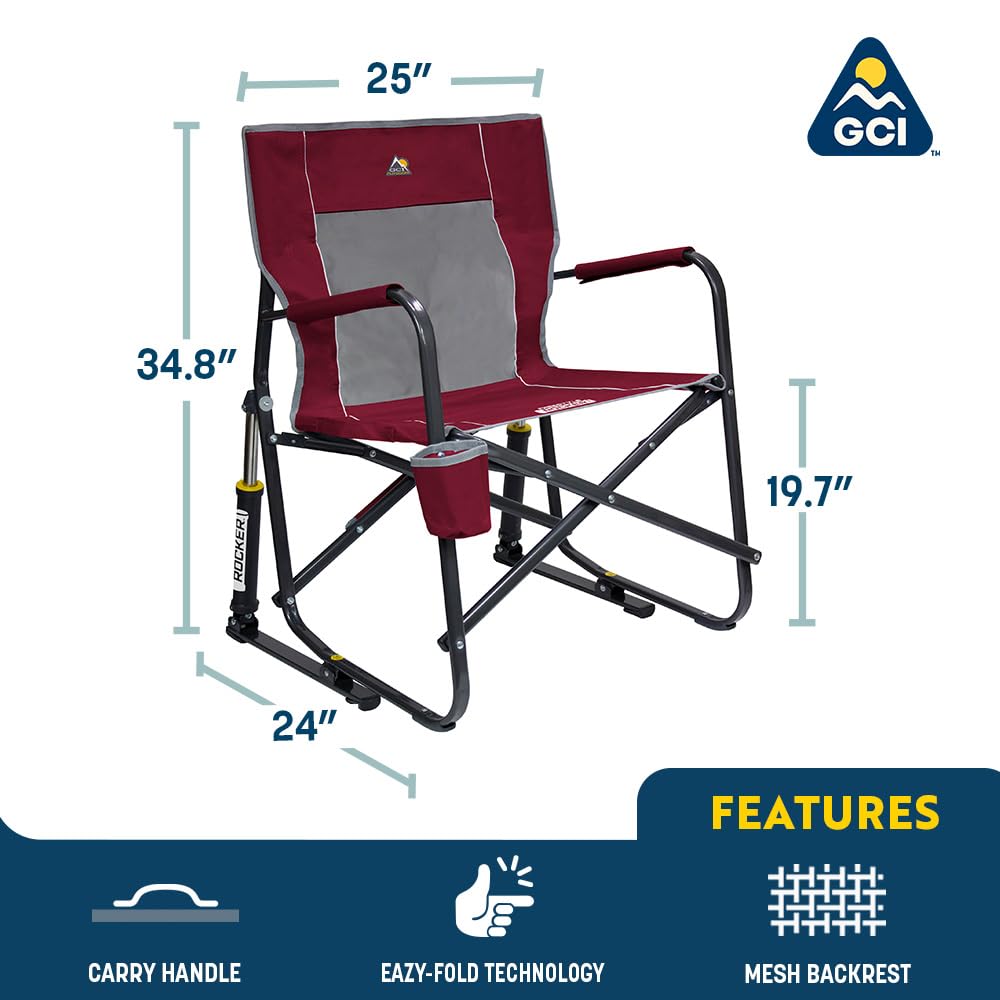 GCI Outdoor Freestyle Rocker Outdoor Rocking Chair with Beverage Holder