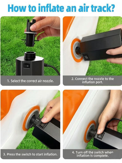 Fumxi Electric Air Pump for Inflatables Pool Toys: Compact Size AC110-120V, Quick-Fill Inflator Deflator for Air Mattress Beds, Tanning Pool Float, Boats 5 Nozzles 2.0PSI, 200W