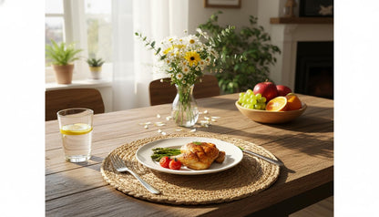 Woven Placemats Set of 6 - Round Rattan Placemats 13" - Place Mats for Dining Tables - Farmhouse Decor - Handwoven Eco-Friendly Cattail - Individuales para Mesa de Comedor