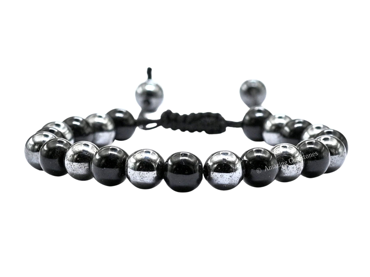 Amazing Gemstone Bracelet for Lymphatic Drainage - Black Obsidian Hematite Bracelet Set for Men Women Healing Calming Anxiety Stress Relief Gifts Pulseras Para Hombres Mujer Stocking Stuffers