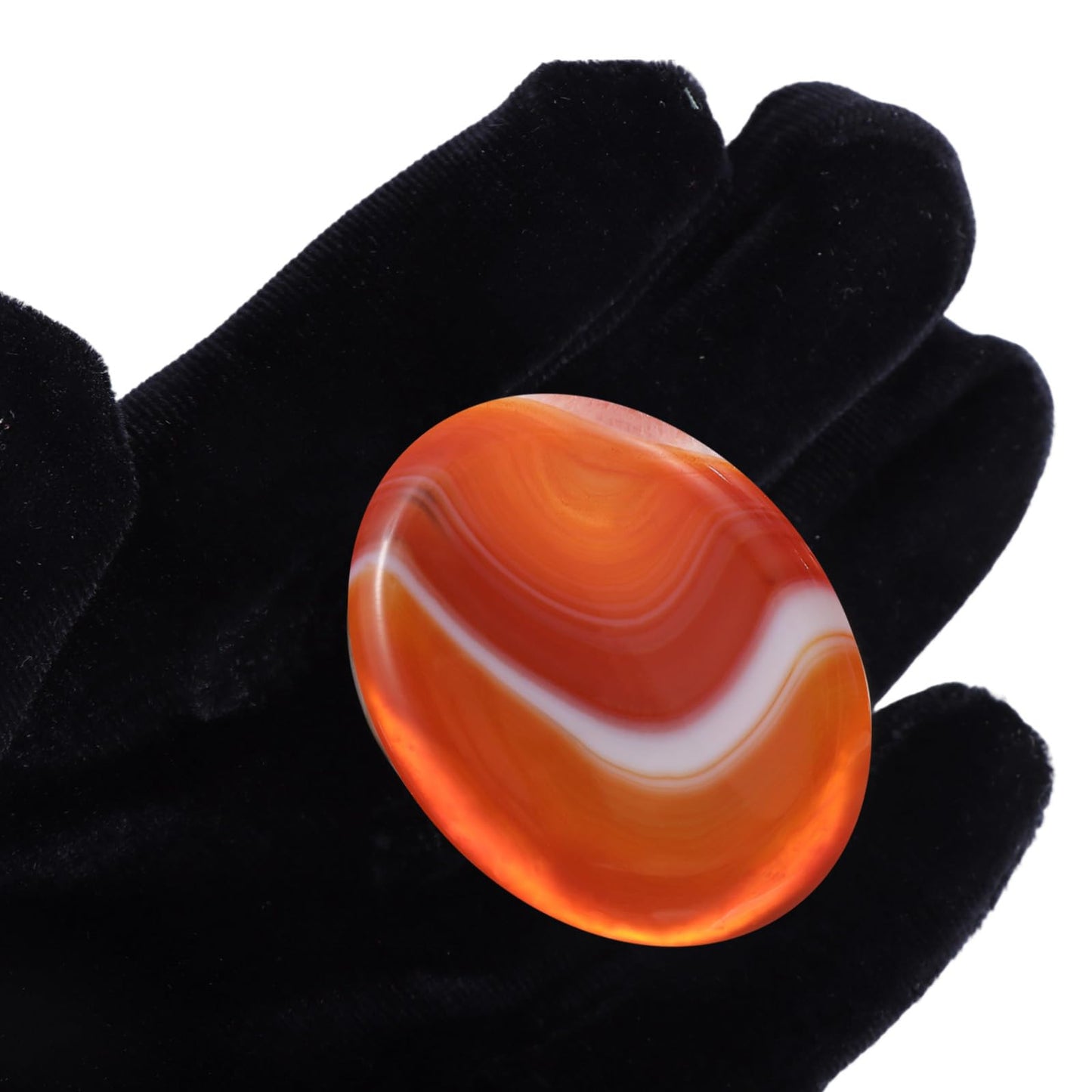 Hxswkk Chakra Worry Stones for Anxiety Red Banded Carnelian Crystal Thumb Palm Stone Handcarved Polished Oval Gemstone Chakra Decor Thoughtful Gifts 2PCS