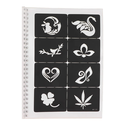 Out Design Stencil Kit, 97 Patterns, Reusable, Glitter Airbrush for Body Art