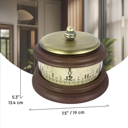 Presentime & Co. Louis XVI Mantel Clock, Desk & Shelf Clock, Retro Tabletop Clock for Living Room, Bedroom, Shelf Decoration, Fireplace, Farmhouse Decor, Walnut Brown Finish.