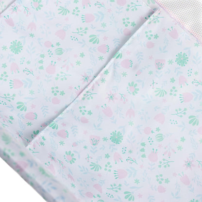 JC Toys - Berenguer Boutique | Travel Folding Crib - Playpen with Accessories | Pink Floral Collection | for Dolls up to 18" | Ages 3+