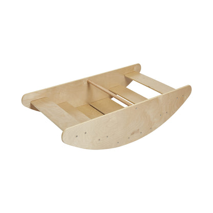 ECR4Kids Rocking Boat and Steps 2-in-1 Wooden Play Center, Montessori Furniture, Natural
