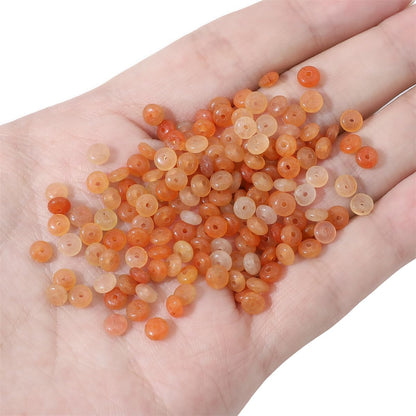 BEADIA Natural Red Aventurine Disk Stone Beads 4x2mm 160pcs Rondelle Loose Semi Gemstone Beads for Jewelry Making Design